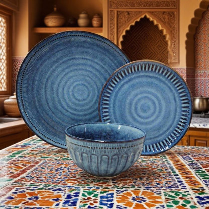 Spiral Textured Ceramic Dinnerware Set