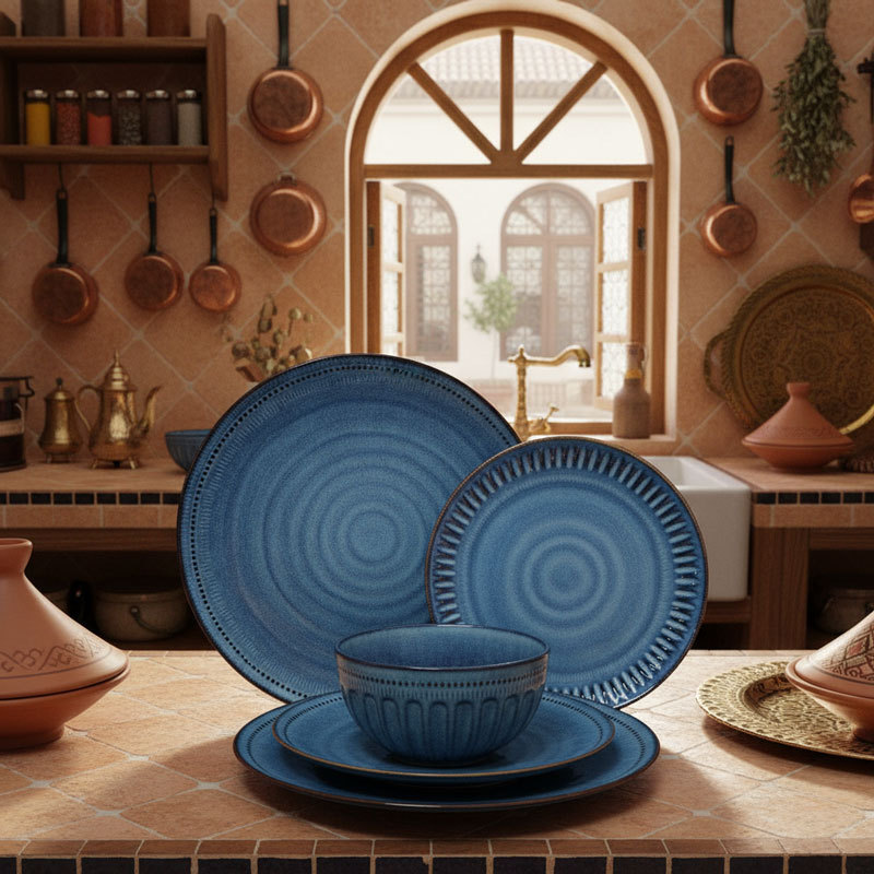 Spiral Textured Ceramic Dinnerware Set