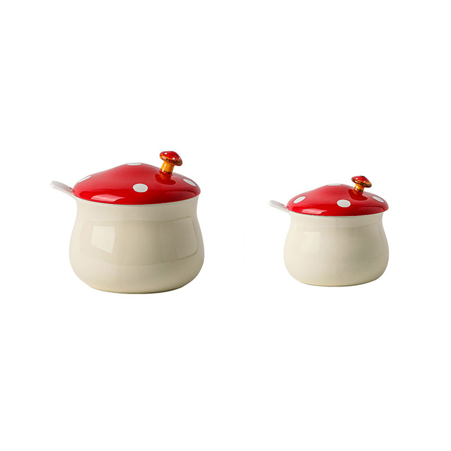Mushroom Ceramic Stew Cup 2-Piece Set