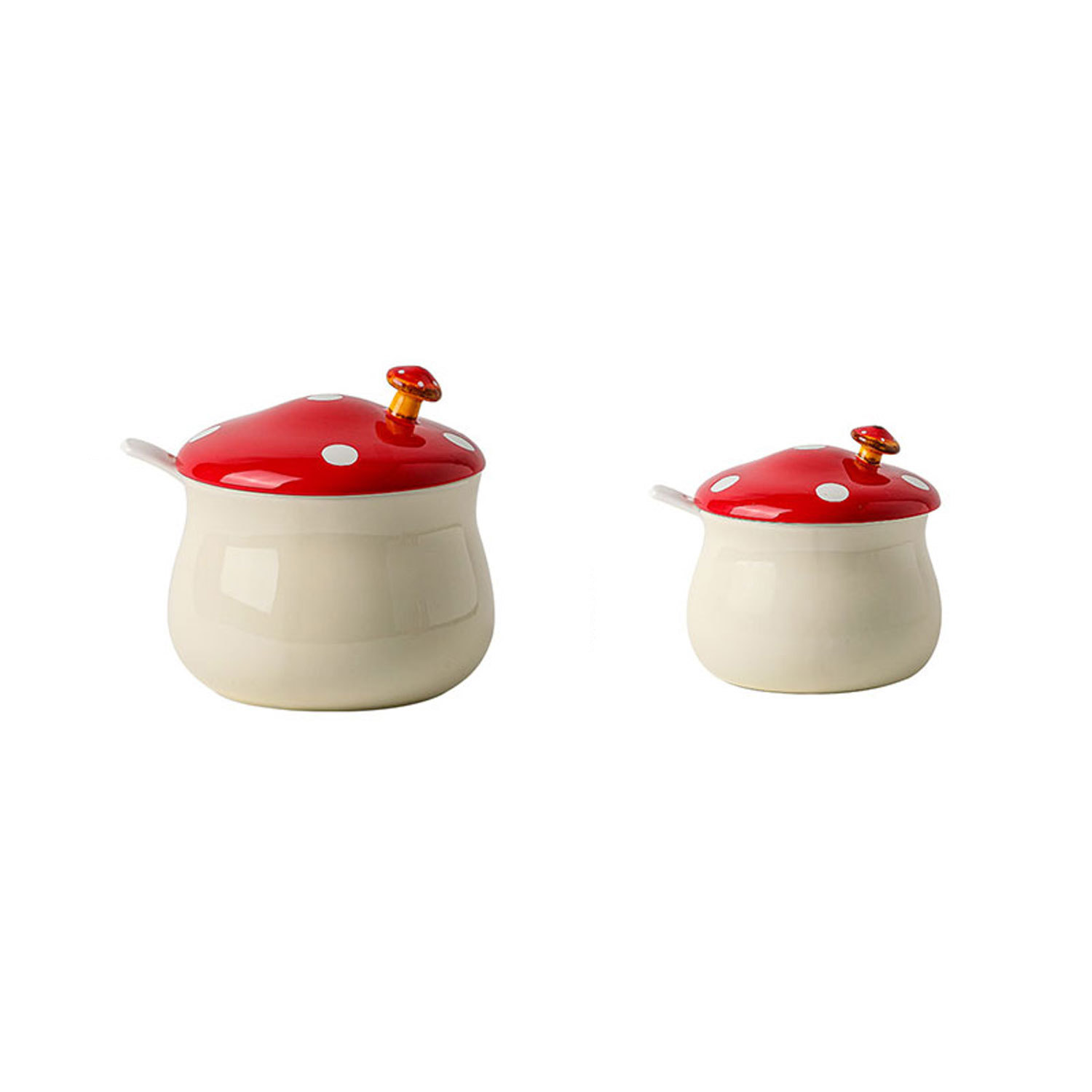 Mushroom Ceramic Stew Cup 2-Piece Set