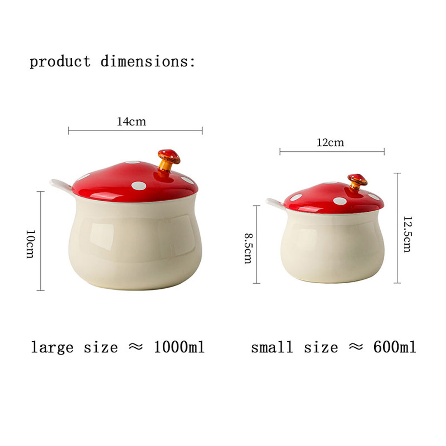 Mushroom Ceramic Stew Cup 2-Piece Set