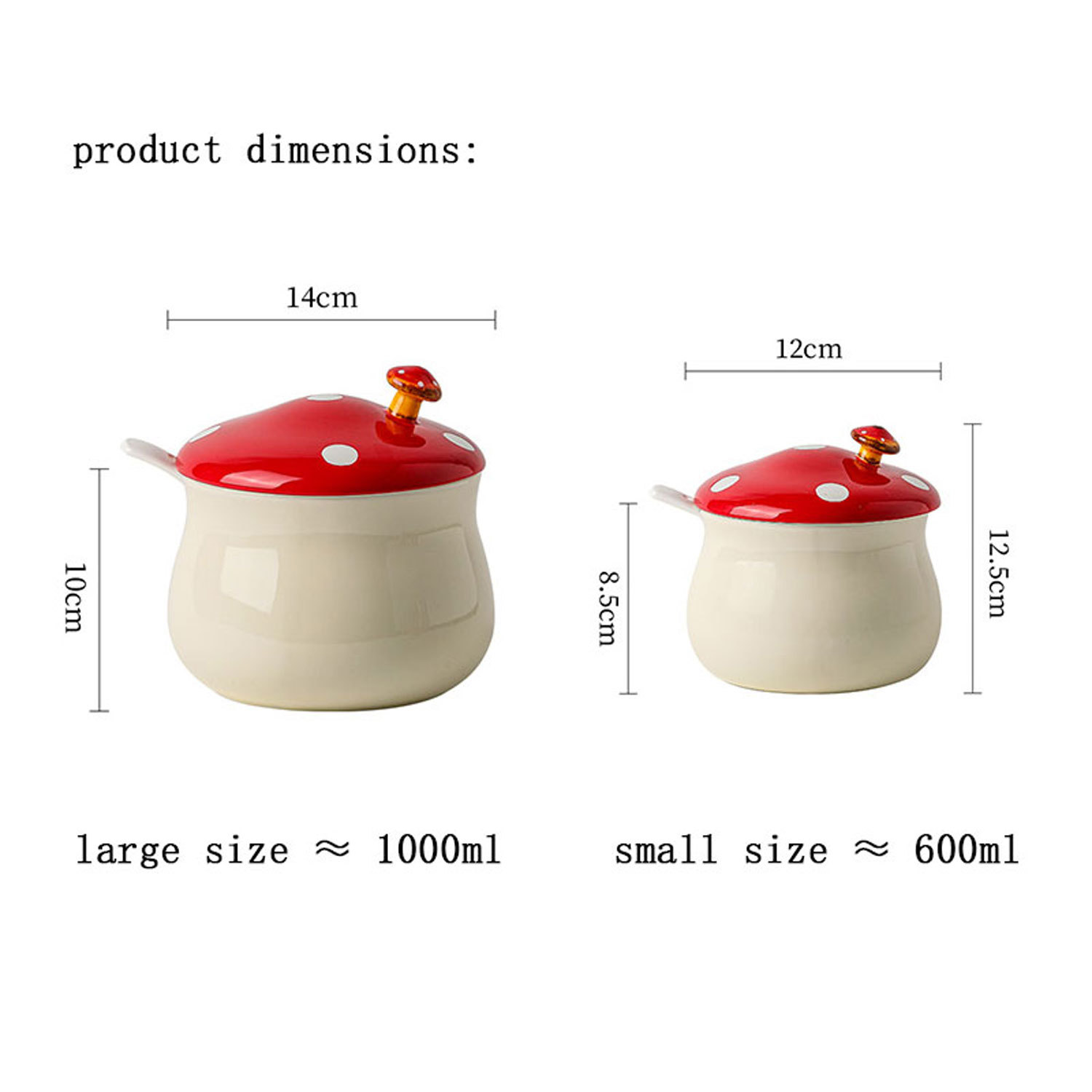 Mushroom Ceramic Stew Cup 2-Piece Set