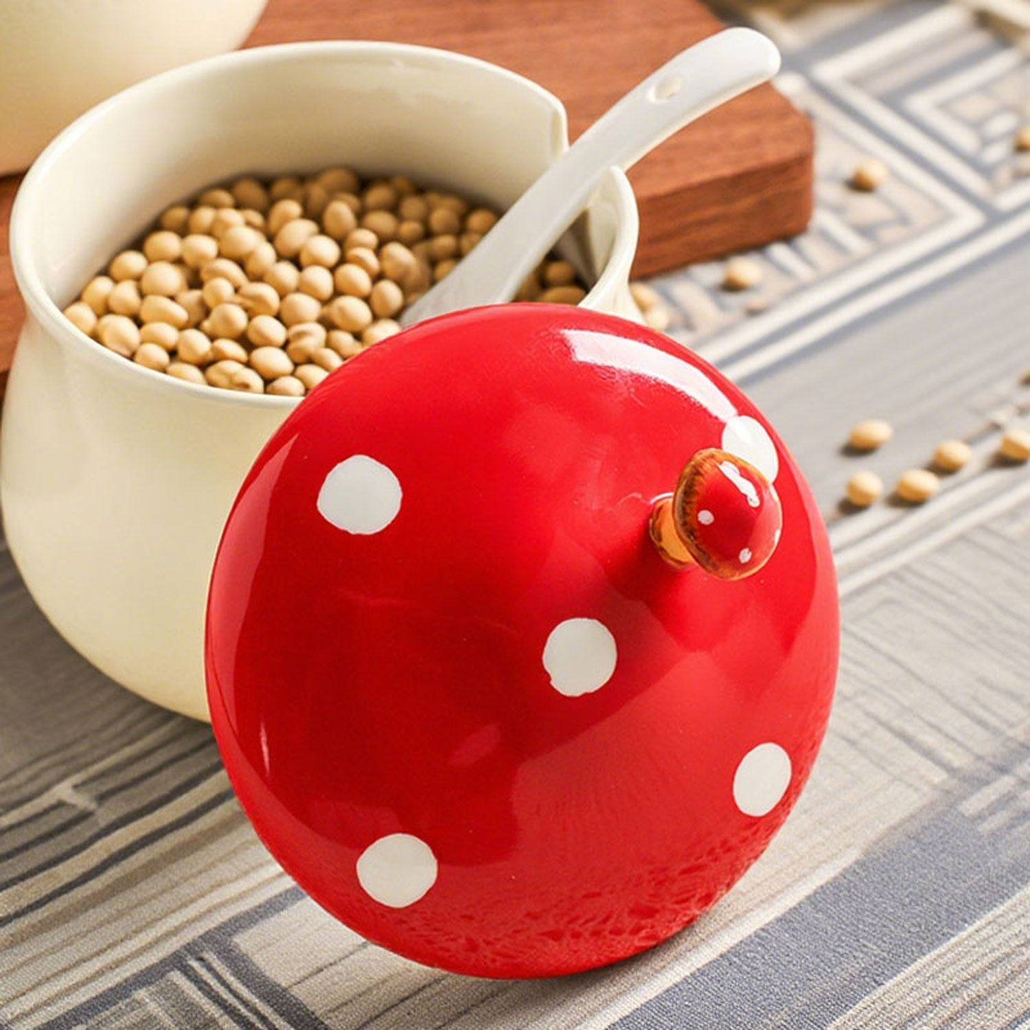 Mushroom Ceramic Stew Cup 2-Piece Set