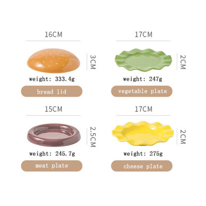 Kids' Burger Ceramic Dinnerware Set