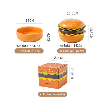 Kids' Burger Ceramic Dinnerware Set