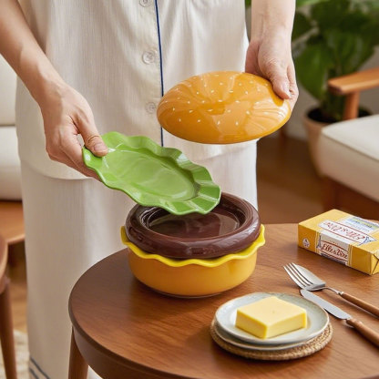 Kids' Burger Ceramic Dinnerware Set