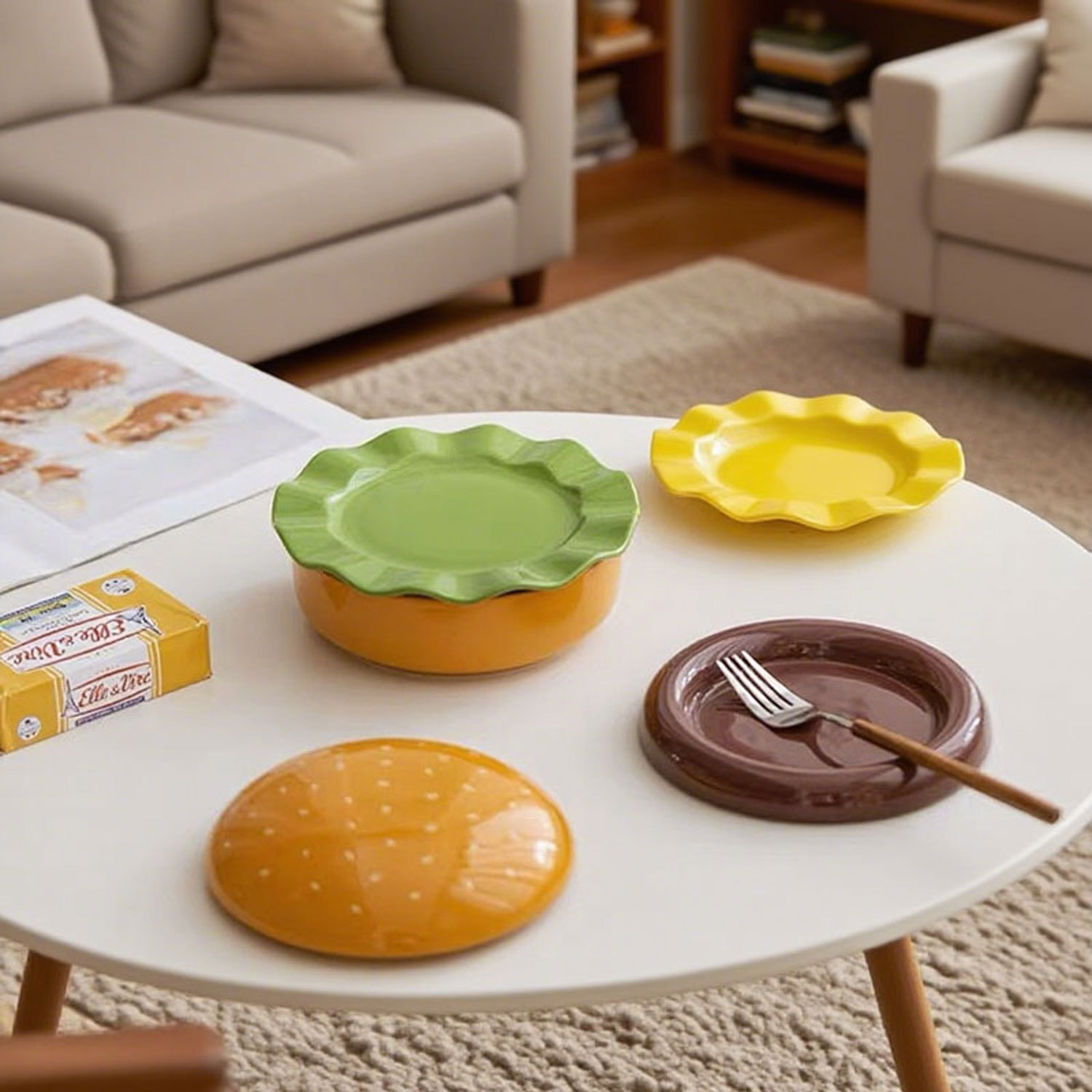 Kids' Burger Ceramic Dinnerware Set