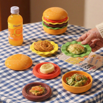 Kids' Burger Ceramic Dinnerware Set