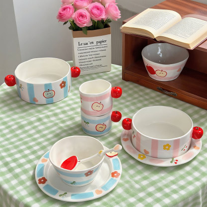 Ceramic Apple Cartoon Tableware Set