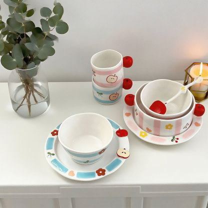 Ceramic Apple Cartoon Tableware Set