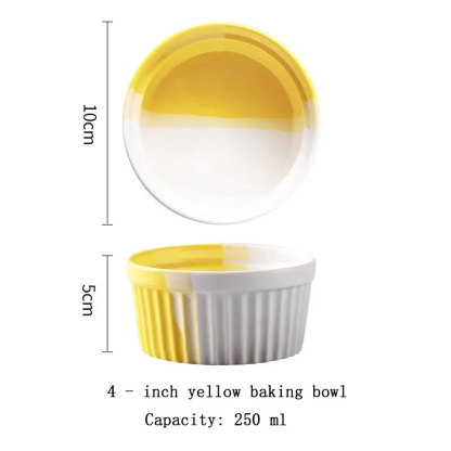 Two-Tone Ripple Ceramic Baking Bowl