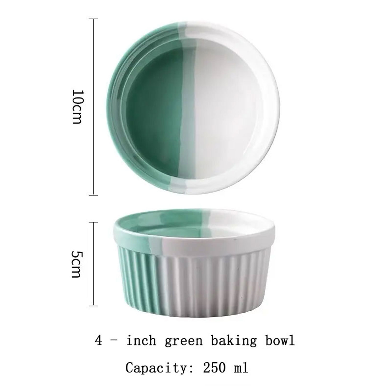 Two-Tone Ripple Ceramic Baking Bowl