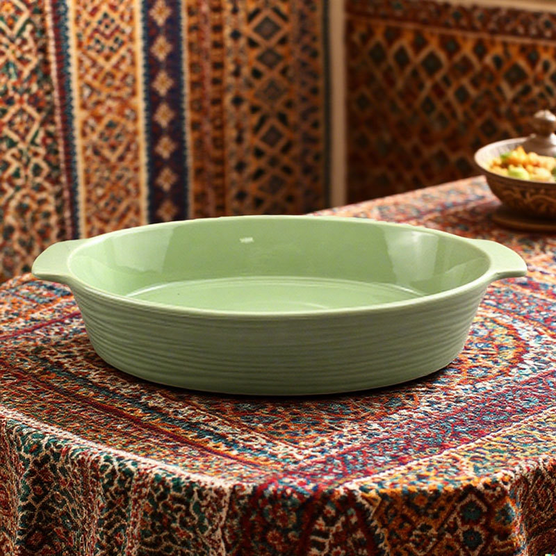 Solid - Color Oval Ceramic Baking Pan