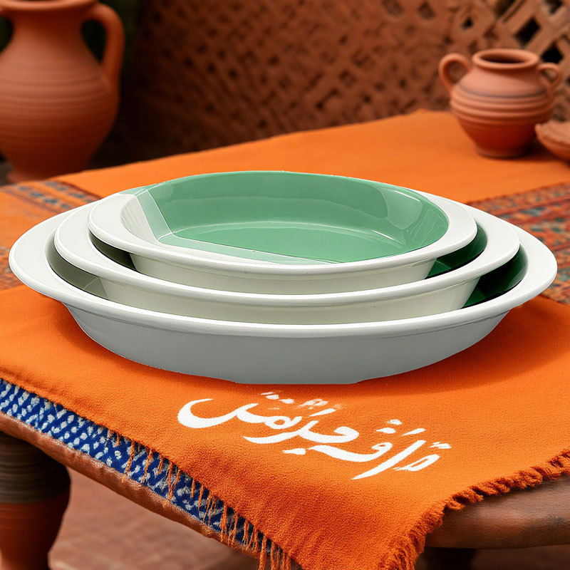 Two-Tone Oval Ceramic Baking pan 3-Piece Set