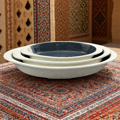Two-Tone Oval Ceramic Baking pan 3-Piece Set