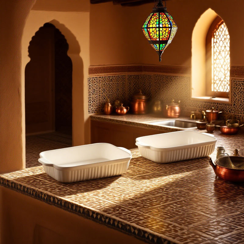 3 - Piece White Ceramic Baking Dish Set