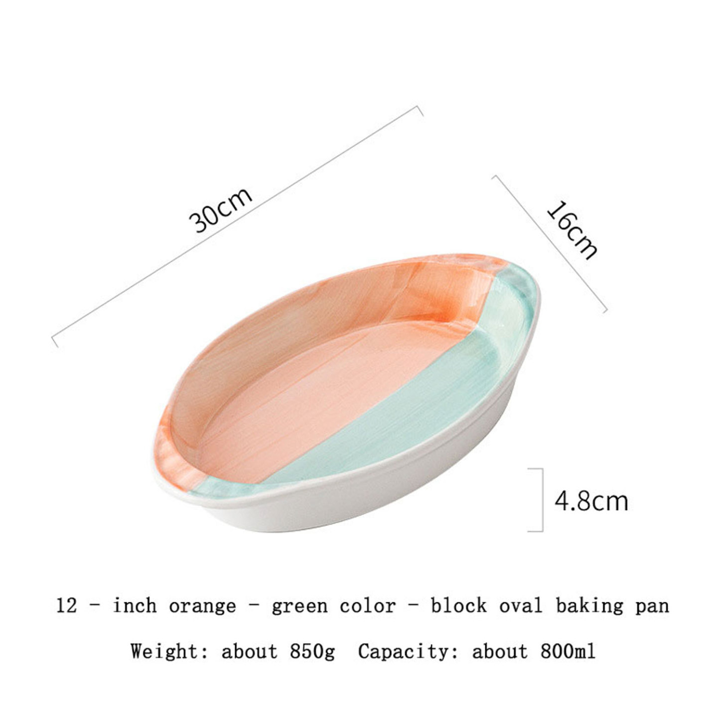 Two-Tone Oval Ceramic Baking pan 3-Piece Set