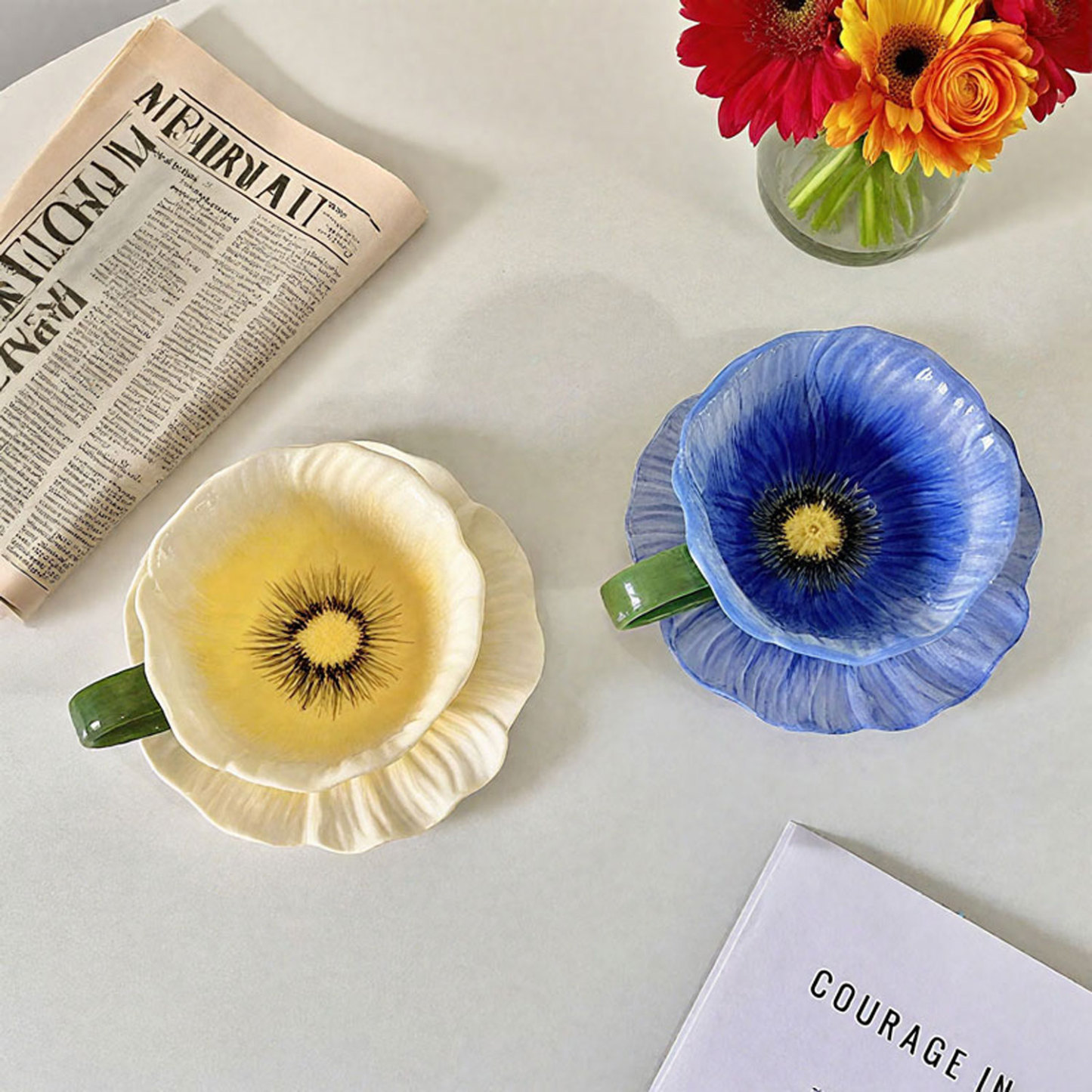 Papaver rhoeas Ceramic Cup & Saucer Set