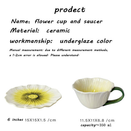 Papaver rhoeas Ceramic Cup & Saucer Set