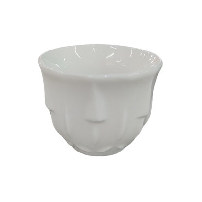 White Embossed Ceramic Tea Cup