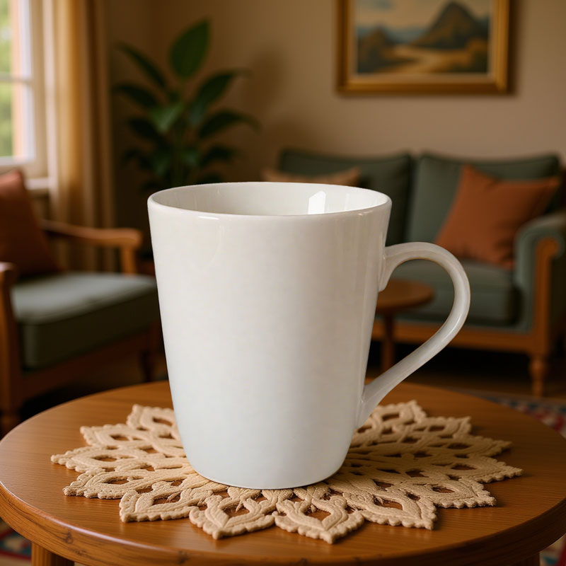 Minimalist White Ceramic Coffee Mug