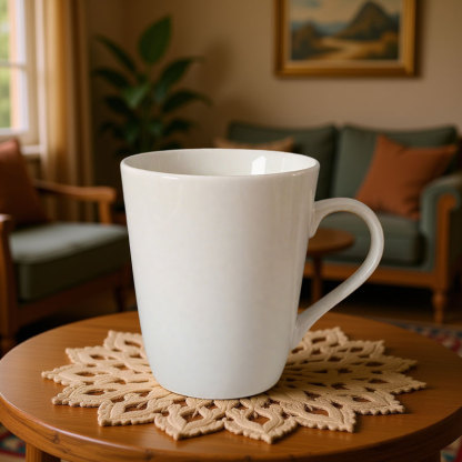 Minimalist White Ceramic Coffee Mug