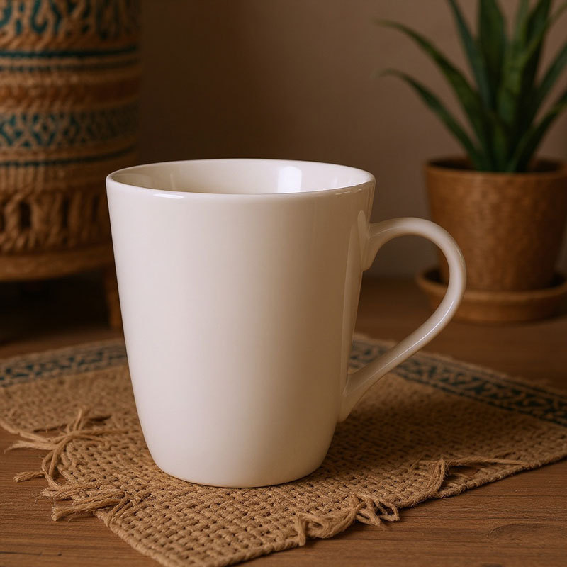 Minimalist White Ceramic Coffee Mug