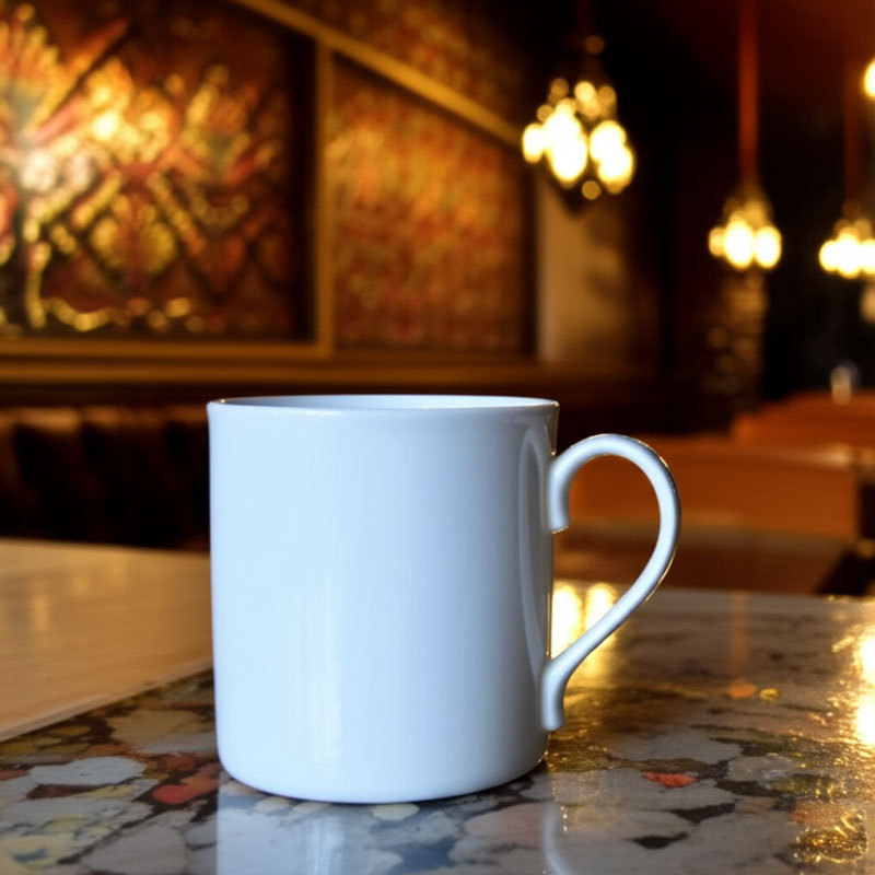 Classic White Ceramic Mug with Handle