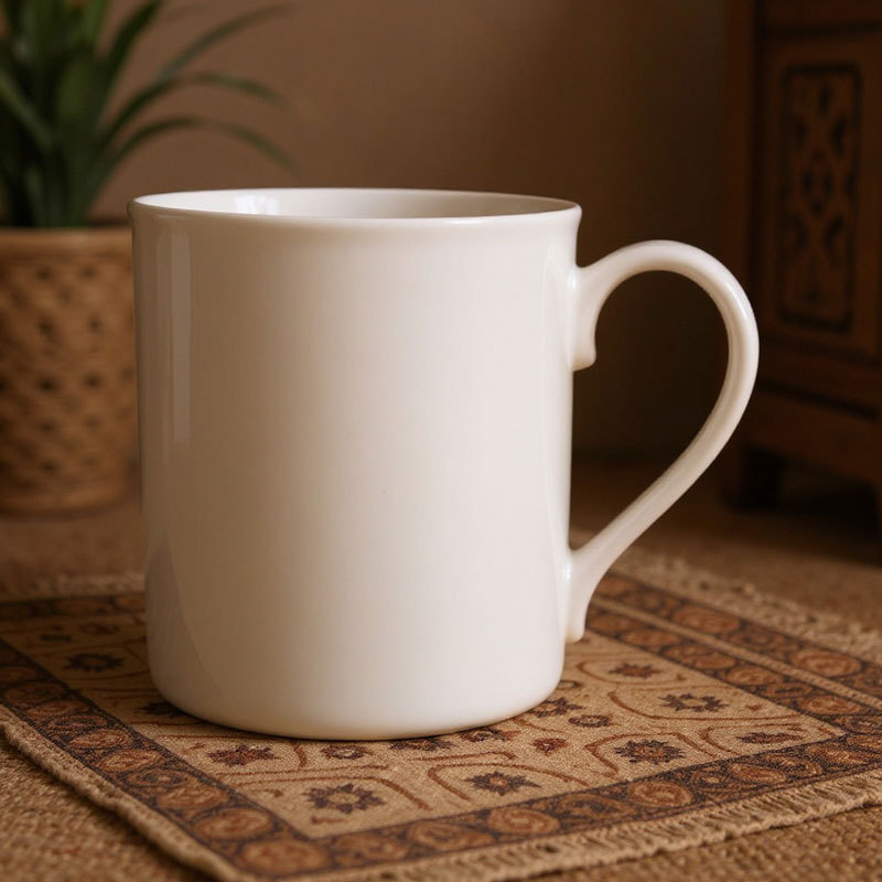 Classic White Ceramic Mug with Handle