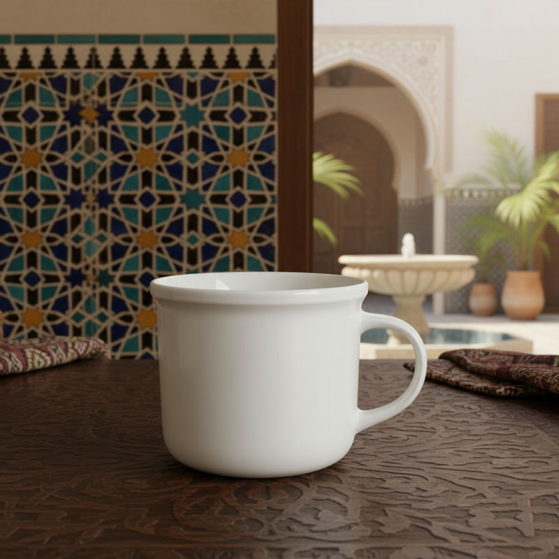 Classic Wide-Mouth White Ceramic Mug