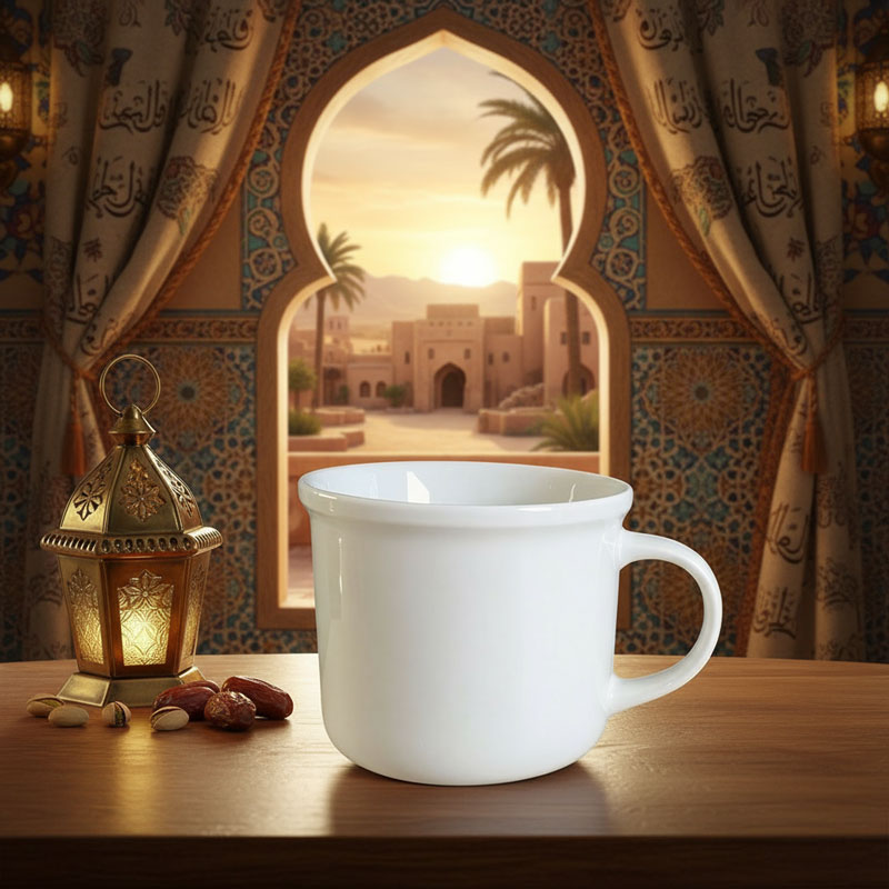 Classic Wide-Mouth White Ceramic Mug