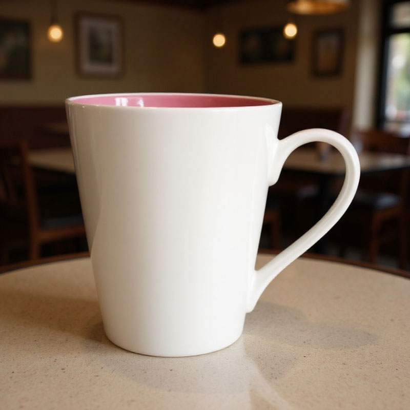 Pink Interior White Ceramic Mug