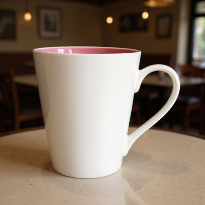 Pink Interior White Ceramic Mug