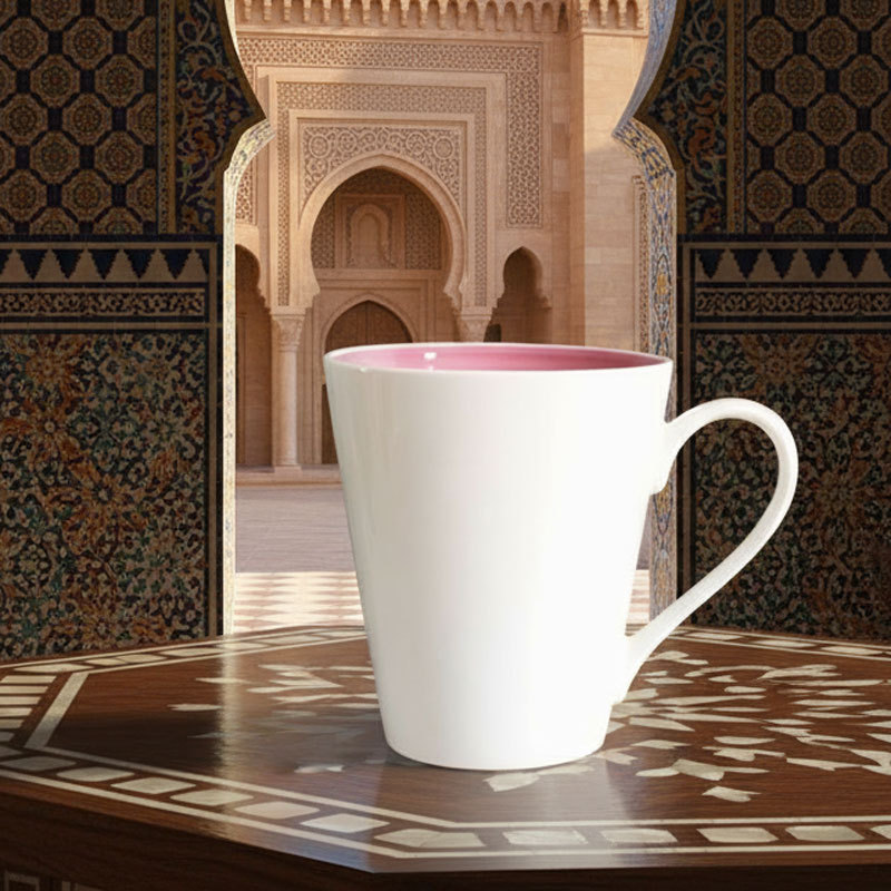 Pink Interior White Ceramic Mug