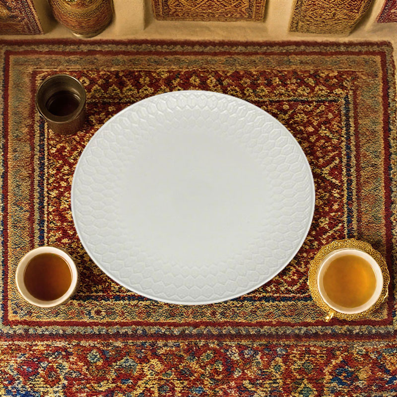 Water Cube Hammered Ceramic Plate Set of Two