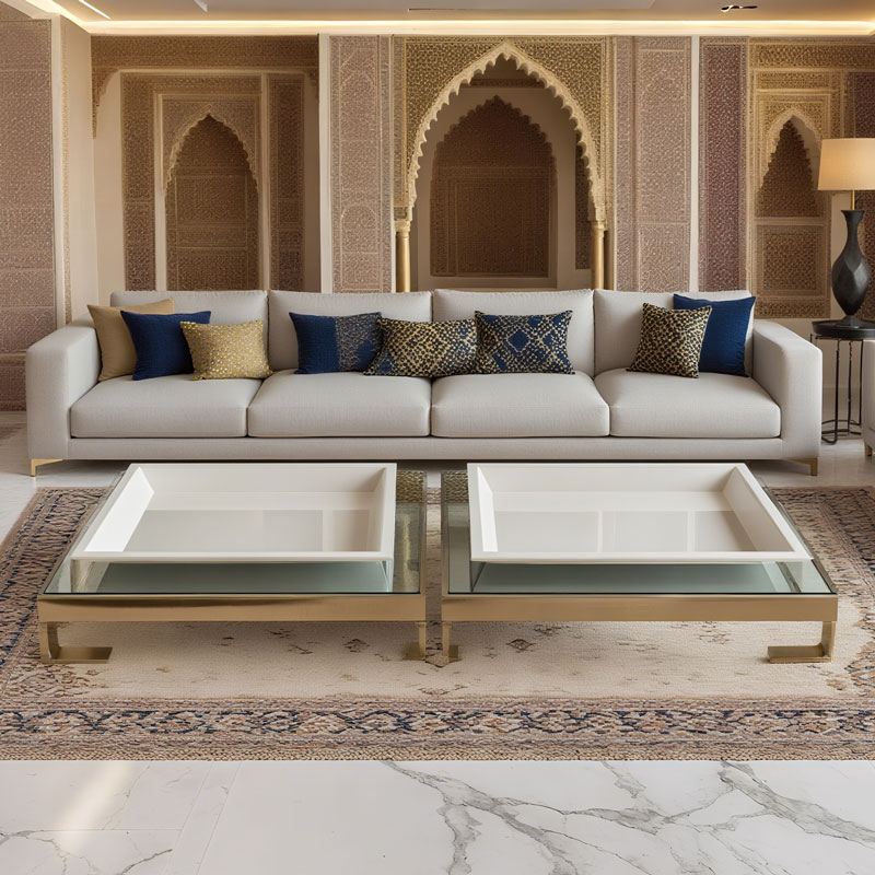 Square Edge White Ceramic Serving Platter