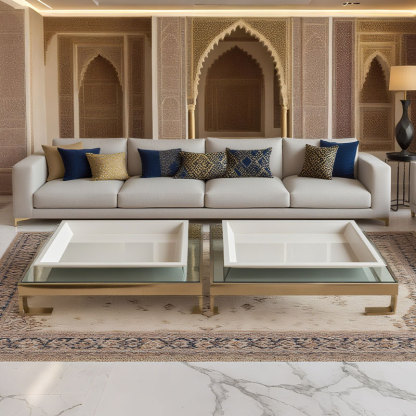 Square Edge White Ceramic Serving Platter