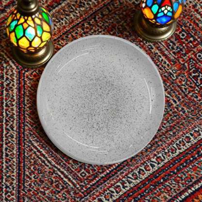 Speckled Gray Ceramic Dinner Plate