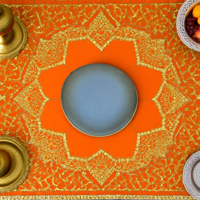 Gradient Blue Ceramic Dinner Plate