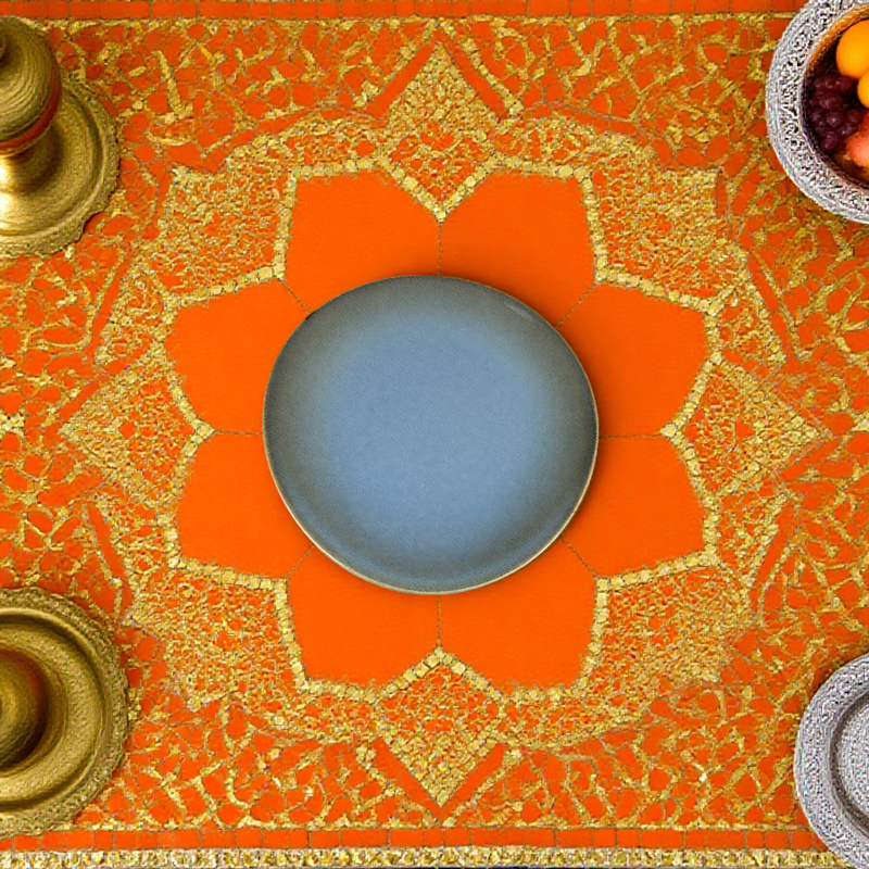 Gradient Blue Ceramic Dinner Plate