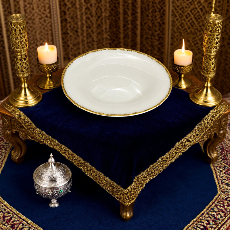 Gold - Rimmed White Ceramic Dinner Plate 