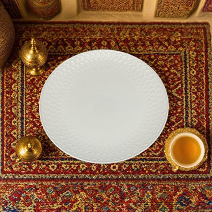 Water Cube Hammered Ceramic Plate Set of Two