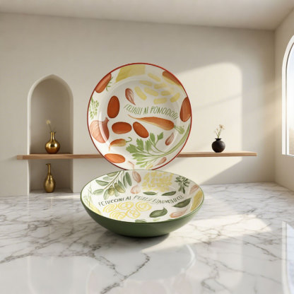 Hand - painted Vegetable Pattern Ceramic Plates 