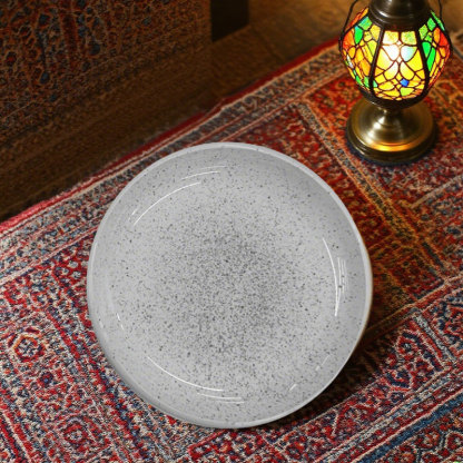 Speckled Gray Ceramic Dinner Plate