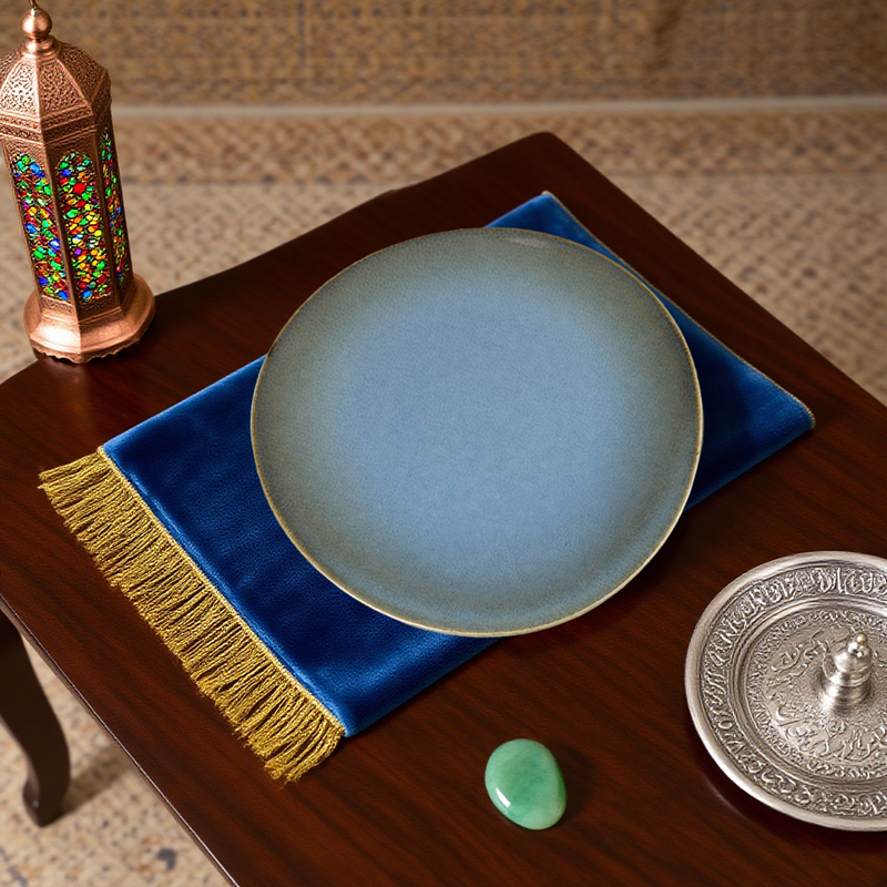 Gradient Blue Ceramic Dinner Plate