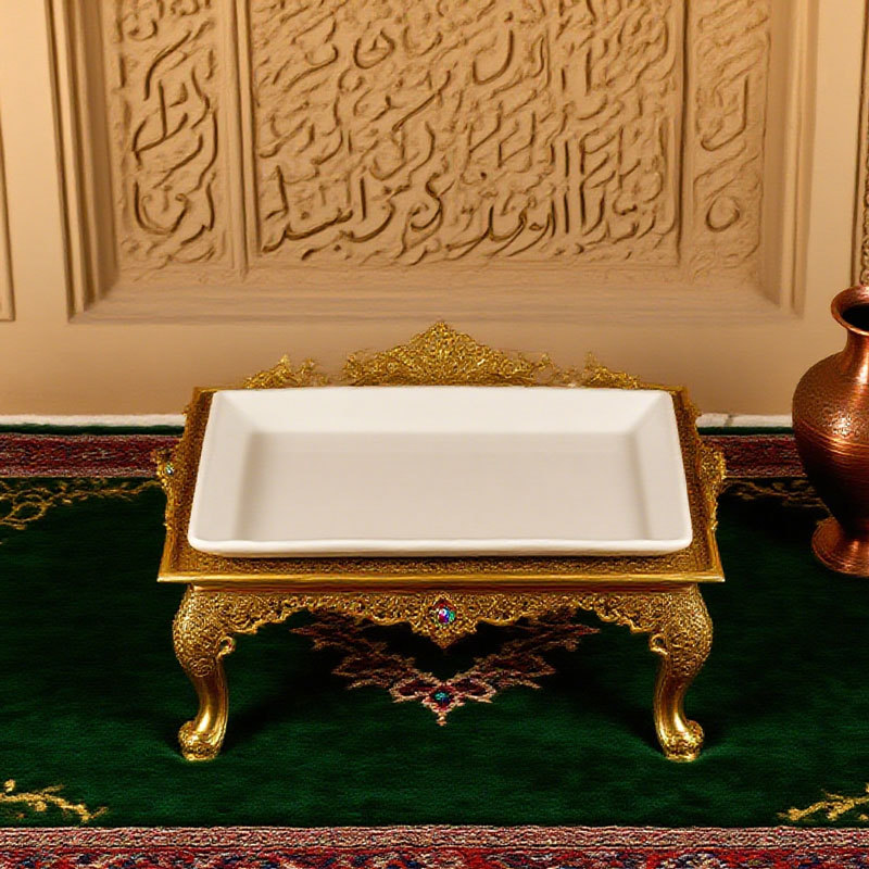 Sleek White Rectangular Ceramic Serving Platter