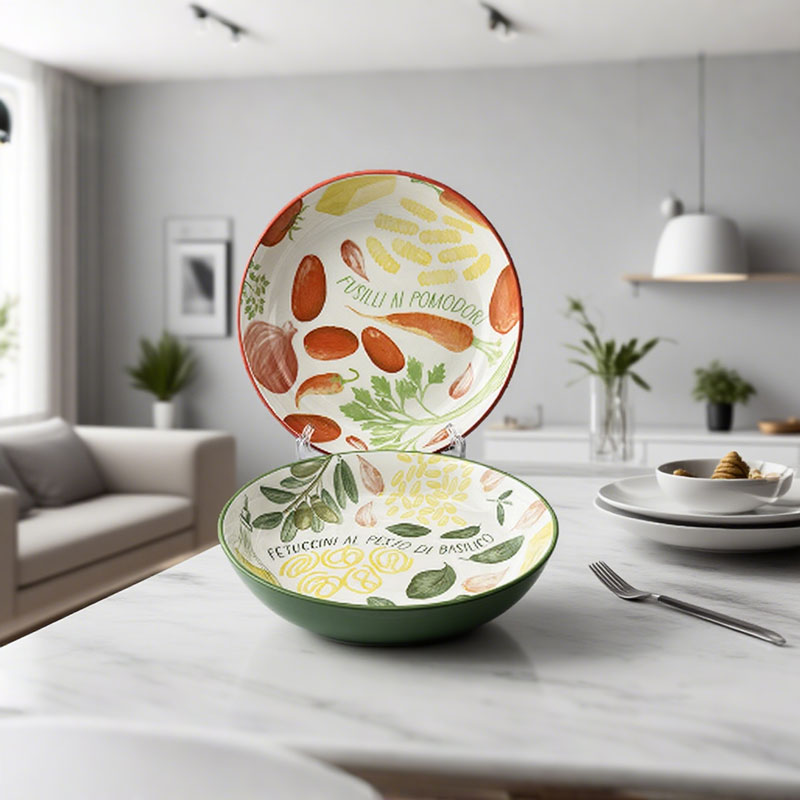 Hand - painted Vegetable Pattern Ceramic Plates 