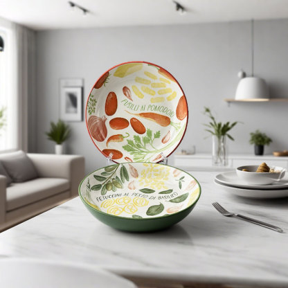 Hand - painted Vegetable Pattern Ceramic Plates 