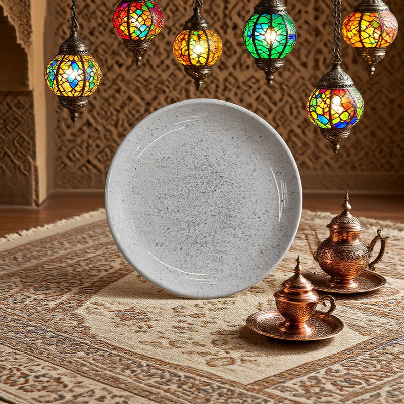 Speckled Gray Ceramic Dinner Plate