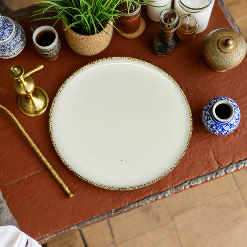 Elegant White Ceramic Dinner Plate